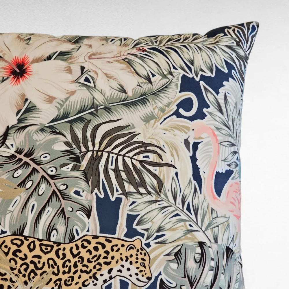 Cheetah Cat Tropical Decor Pillow
